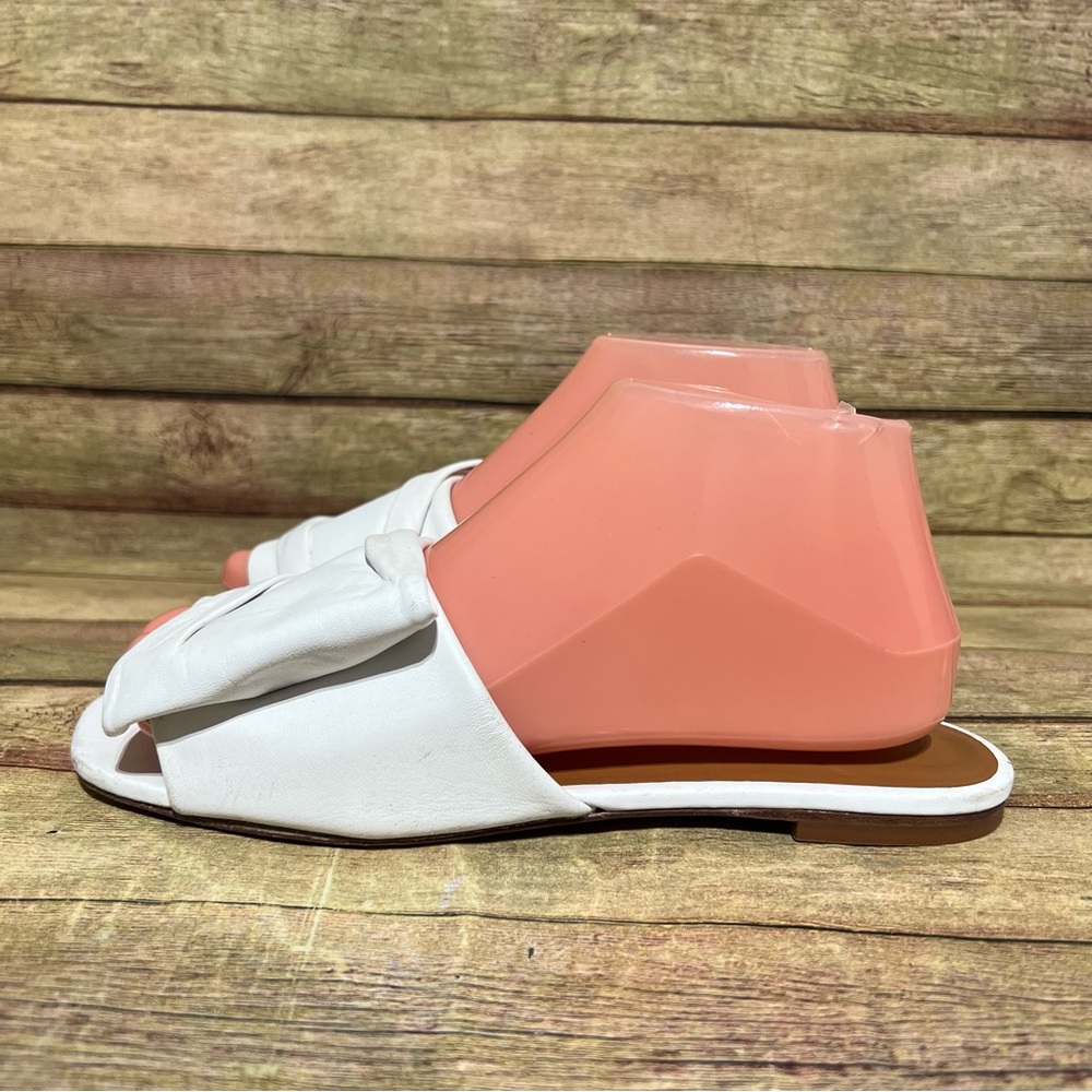 Clergerie White Leather Slide Sandals